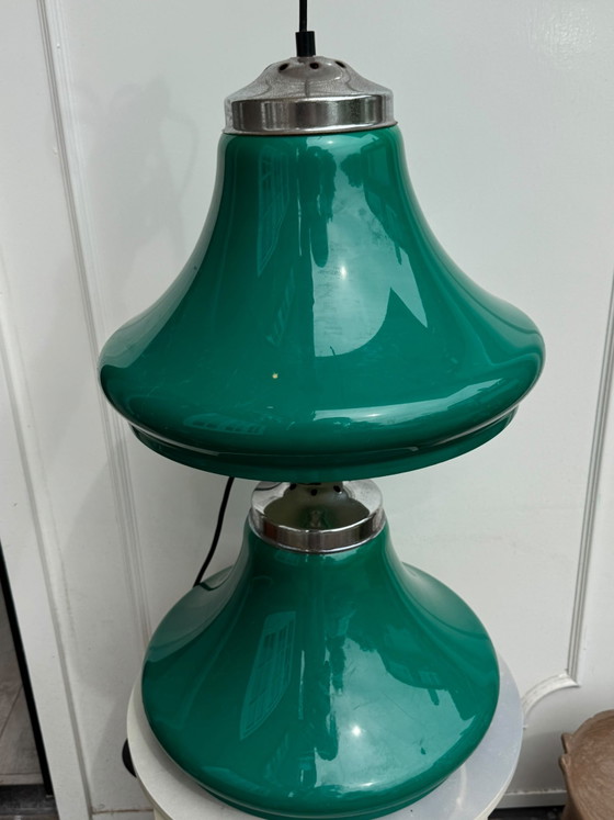Billiard Lamps Special Offer – vintage, Pendant lamps, Metal, Chrome (photo 4 of 5)