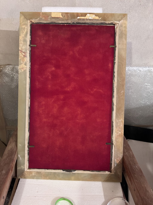 Natürlicher Onyxspiegel aus den 1960er/70er Jahren