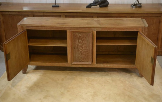 Cerused oak sideboard signed Maurice Rinck 1940s – Storage cabinet, Vintage (photo 16 of 17)