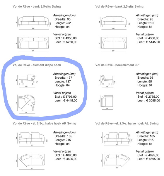 Image 1 of Divano 6 posti in pelle Leolux Vol de Reve