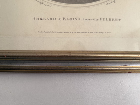 Image 1 of Antieke stippelgravure uit 1805 van Angelica Kauffman - Abelard & Eloisa