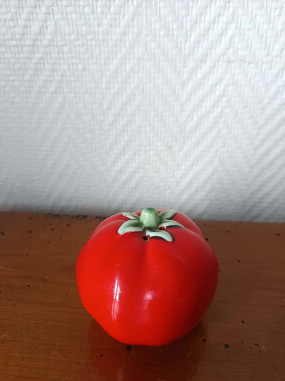 Image 1 of 4x salerons en barbotine fruits et légumes  vintage