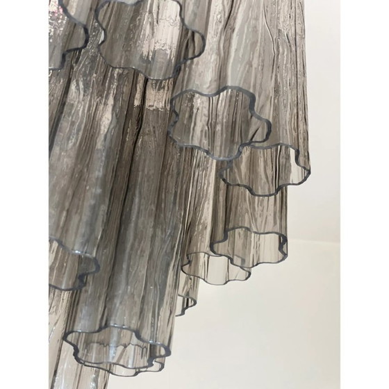 Image 1 of Lustre Tronchi gris en verre d'art italien – Style Venini