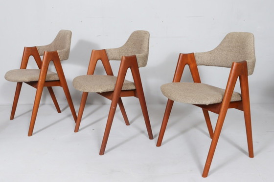 Image 1 of Set di 5 sedie/sedie da pranzo di Kai Kristiansen per Sva Møbler, modello: 'Compas', Danimarca, anni '60