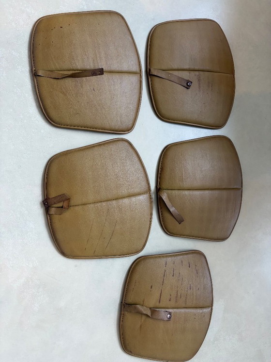 Image 1 of 5x vintage leather seatpad for Harry Bertoia Side Chair
