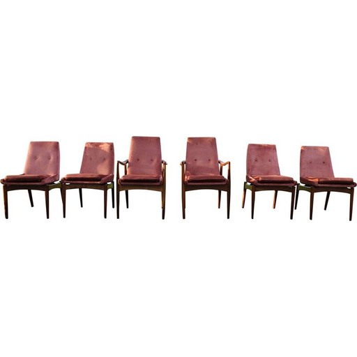 Set of vintage 4 chairs and 2 armchairs by David Walker for Dalescraft furniture