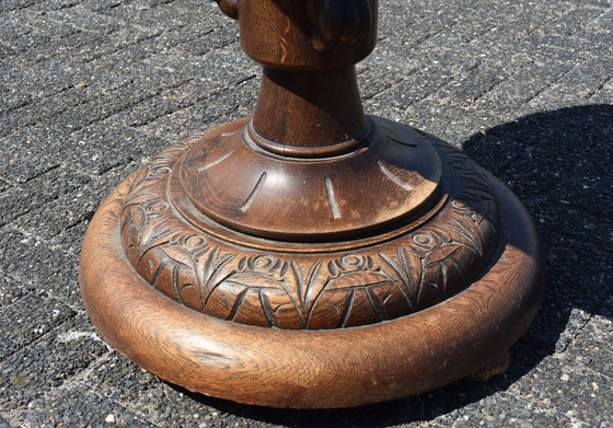 Image 1 of Tavolino rotondo in rovere massello per piante