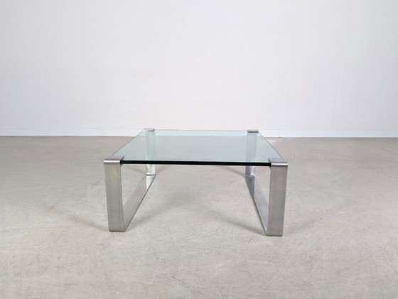 Image 1 of Mesa de centro clásica Peter Draenert 1022, mesa cuadrada de vidrio