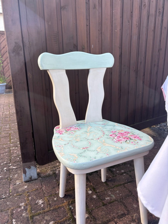 Shabby Shabby Chic Rose Chair, romantic unique piece, Vintage style, Dining chairs, Wood, White (photo 4 of 6)
