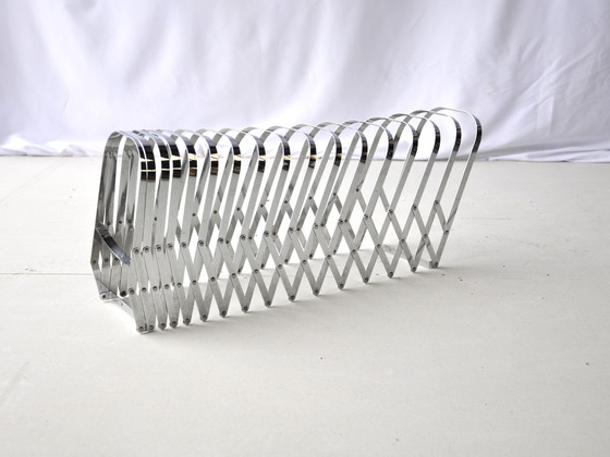 Image 1 of Vintage tijdschrift / tijdschriften rek van chroom