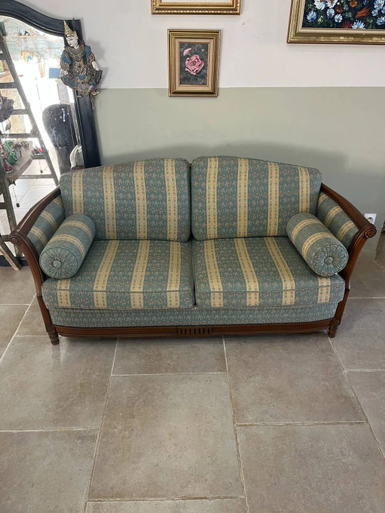 Divano vintage stile Luigi XVI – verde salvia – spirito cottage inglese – Divani 3 posti, Wood, Art Nouveau (photo 2 of 15)