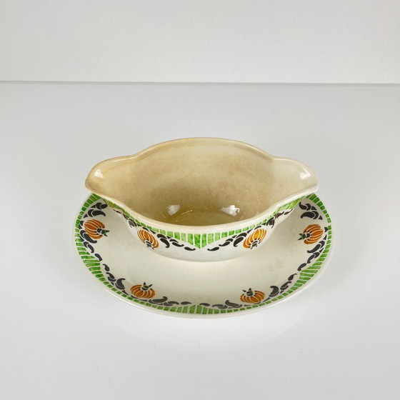 Image 1 of Sarreguemines "Maroussia" gravy boat, early 20th century