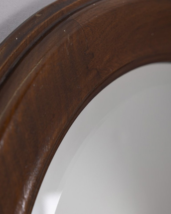 Image 1 of Runder Wandspiegel aus Holz im italienischen Design der 1960er Jahre