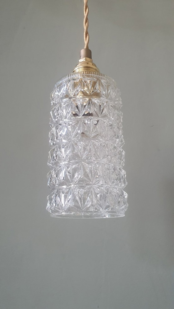 Vintage Getextureerde Hanglamp Midcentury Design. – Hanglampen, Brass (photo 9 of 12)
