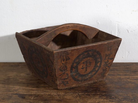 Antique Chinese painted wood basket – China, circa 1900 – Decorative Objects (photo 6 of 39)