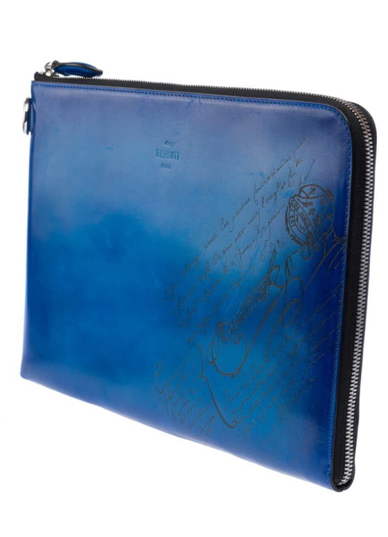 Image 1 of Borsa NON SIGNE / UNSIGNED in Cuir Bleu - 103447