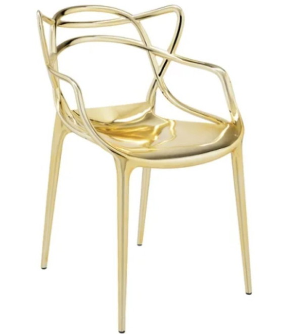 Image 1 of 4x Kartell Master eetkamerstoel Oro metallizzato