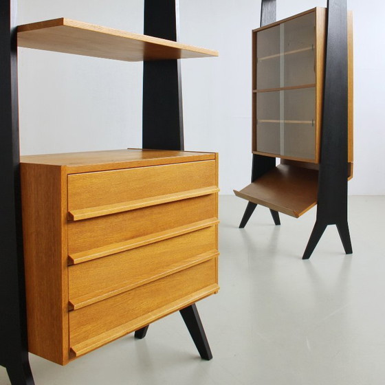 Image 1 of Système d'étagères modulaires vintage, meuble mural style années 60, entièrement restauré