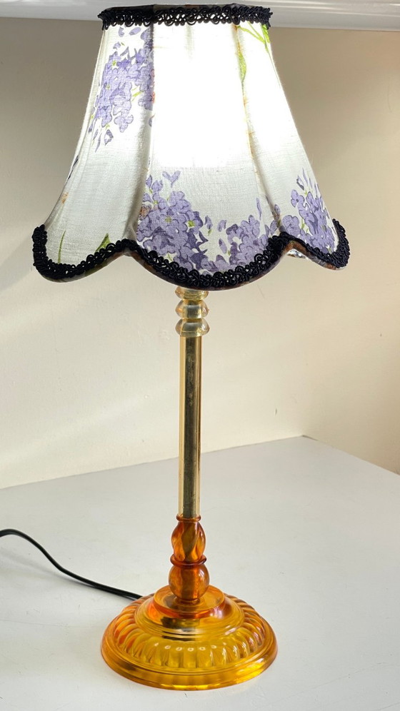 Vintage Plexiglas and lilac fabric lamp – Table lamps, Textile (photo 22 of 29)