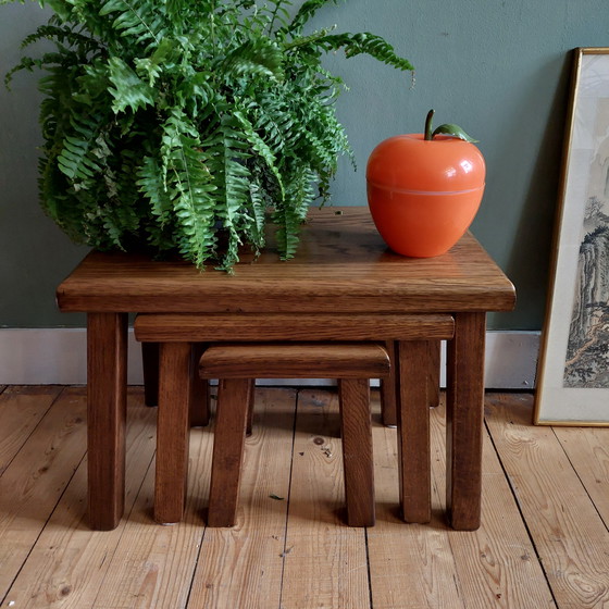 Image 1 of Brutalist vintage side tables nesting tables