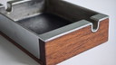 Asbak Midcentury modern seventies design teak staal