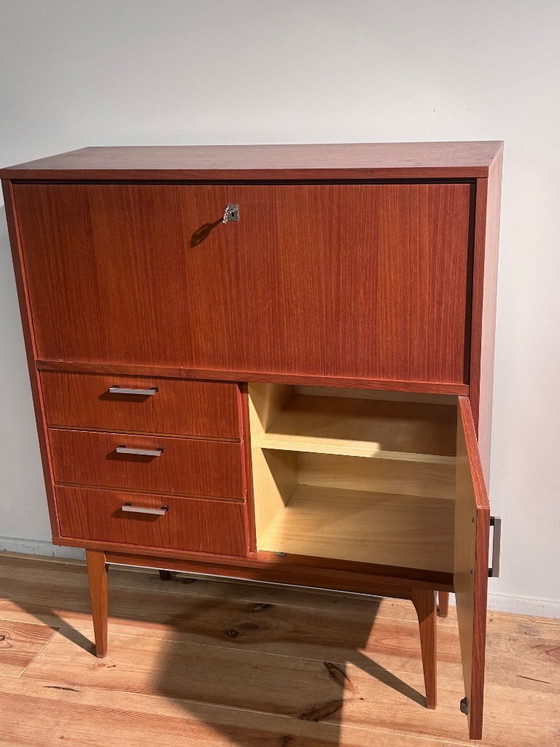 Image 1 of Vintage secretaire in teak, midboard sixties