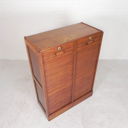 Oak Shutter Cabinet With 2 Shutters, 121 Cm High