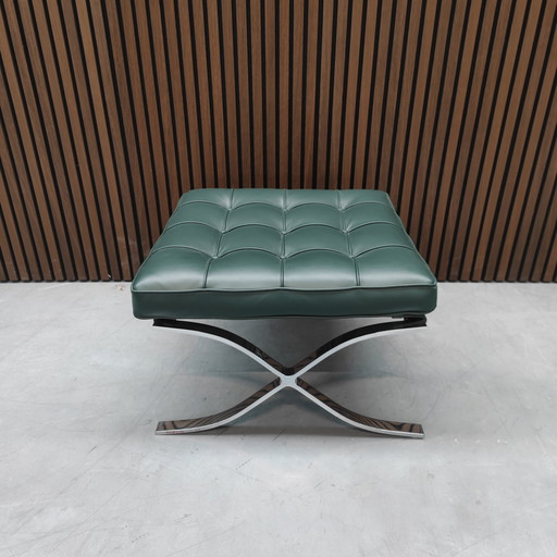 Knoll Barcelona Chair - Bauhaus Green Ottoman
