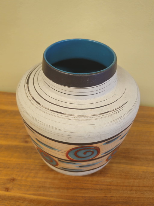 Vintage West Germany Vase Vase Blue Red