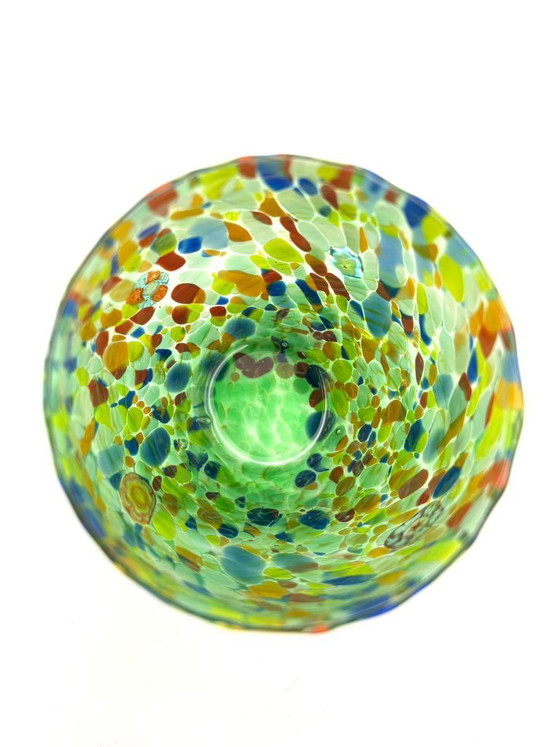 Image 1 of Set di 6 bicchieri in vetro soffiato veneziano con murrine Effetre Murano fuse nel vetro, hand made in italy.