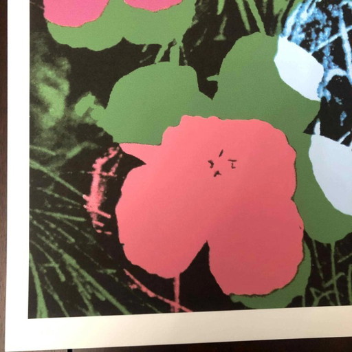 Lithografie "Poppy Flowers" uit de jaren 1990, geïnspireerd op Andy Warhol. – lithos zeefdrukken, Paper (photo 2 of 11)