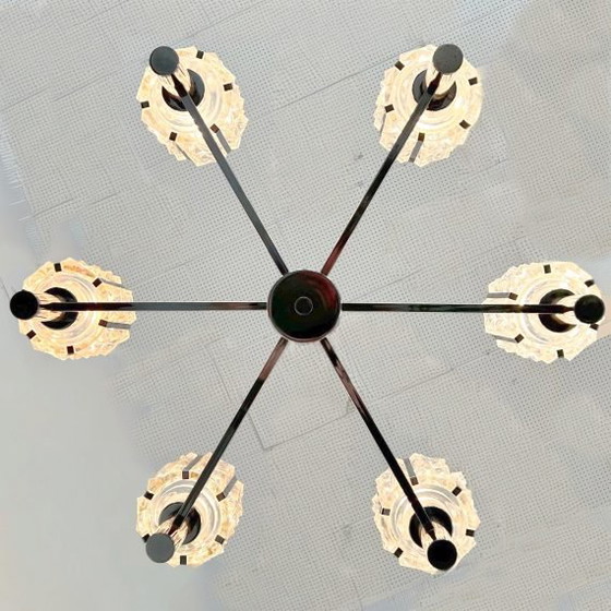 Image 1 of Lámpara de araña moderna de mediados de siglo, cromada, años 70