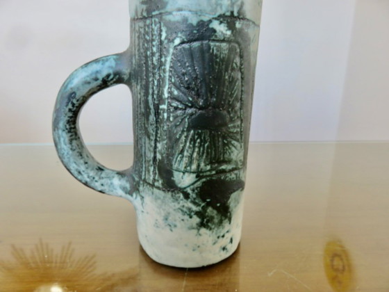 Image 1 of Taza de cerámica de Jacques Blin, parte de un servicio de naranjada, Francia, 1950.