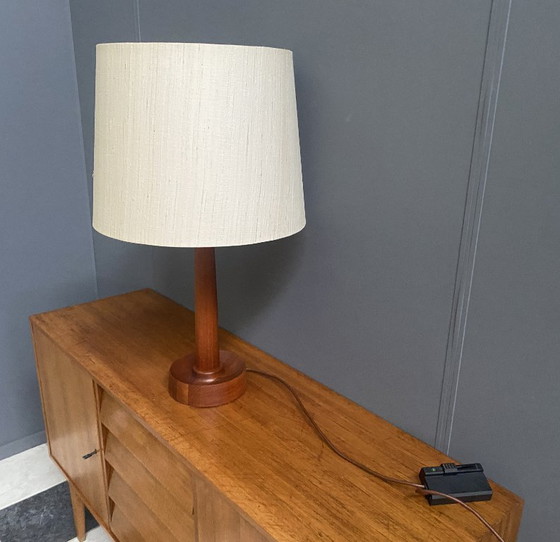 Image 1 of Uno & Östen Kristiansson Teak tablellamp for Luxus Denmark 1970s