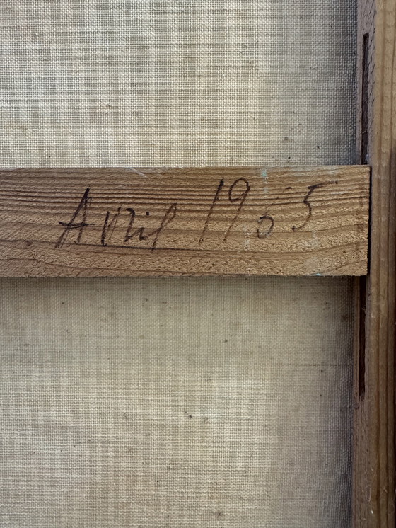 Image 1 of Olieverfschilderij op canvas, chrysanten, 1965