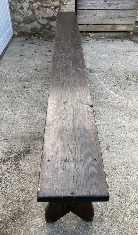 Solid wood farm bench 300cm for rustic farm table 1950 – Benches (photo 3 of 16)