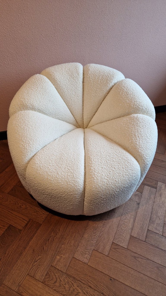 Kare Design Peppo Swivel Armchair – White Bouclé – Polyester (photo 2 of 8)