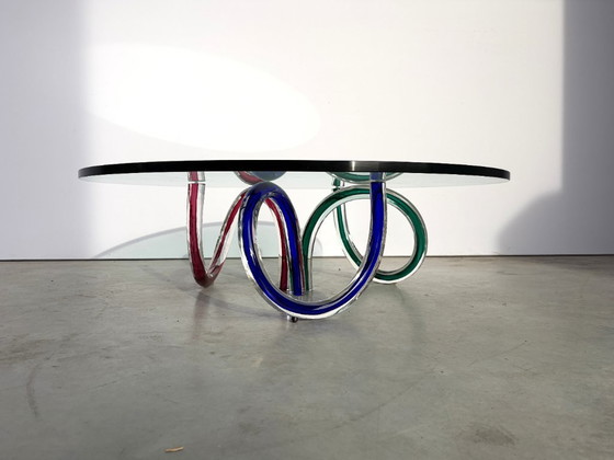 Tavolino da caffè in vetro di Murano di Maurice Barilone, anni '80 – Roche Bobois, Tavolini da caffè (photo 3 of 11)