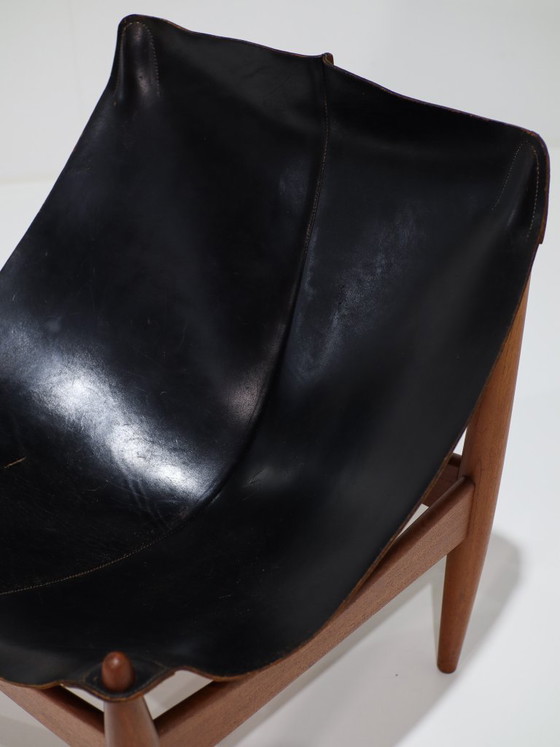 Illum Wikkelsø 272 Fauteuil Zwart Leer Teak Deens 1960s – Leather, Wood (photo 16 of 16)