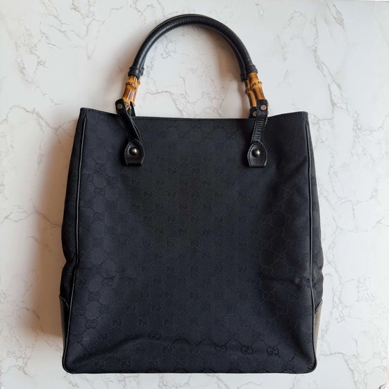 Bolso tote Gucci GG Supreme lona bambú negro – Bolsos tote, Cuero, Vintage (photo 2 of 15)
