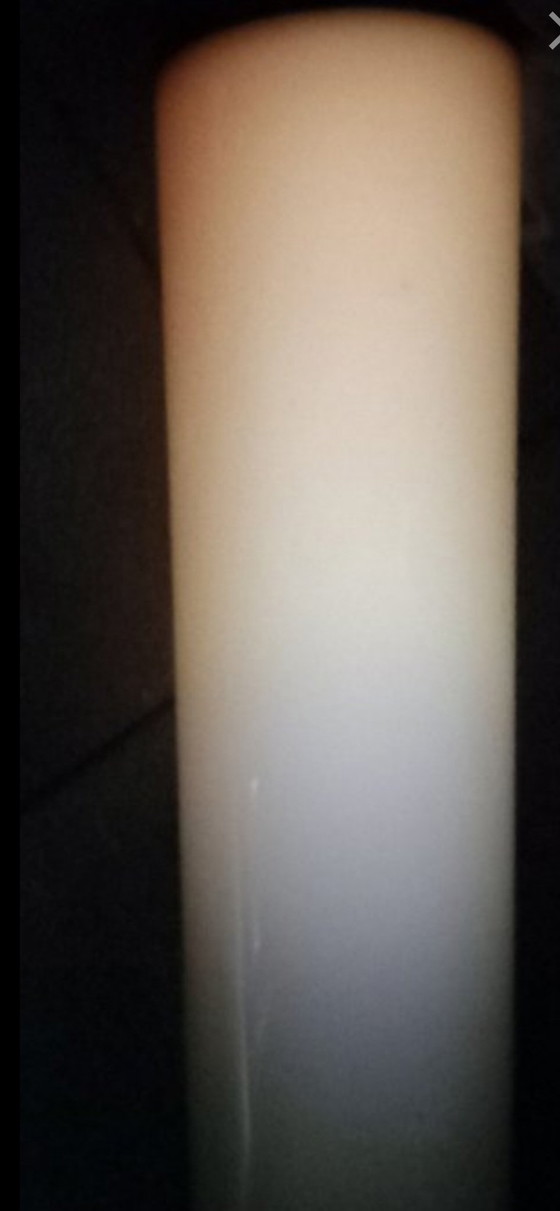 Image 1 of Exceptional tubular opaline uranium vase in the Mid-Century style (circa 1960), Italian tradition of Empoli