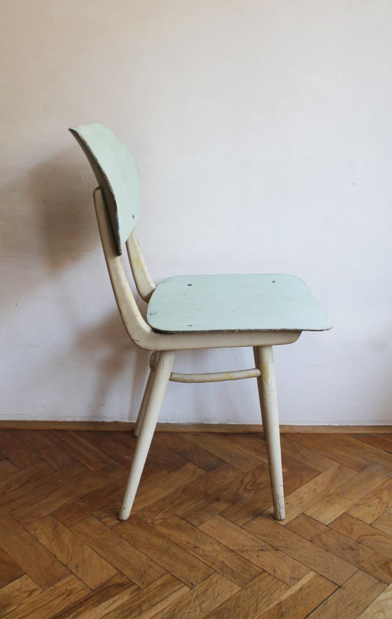 Set di 6 sedie da pranzo TON | Finitura originale color pastello | 1964 – Wood (photo 30 of 46)