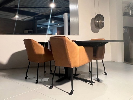 Boxer and set – Dyyk, fauteuils, Leather, Wood