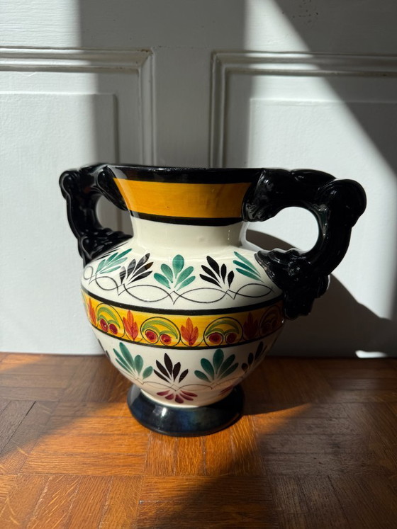 Image 1 of Quimper Keramikvase – handbemalte Dekoration
