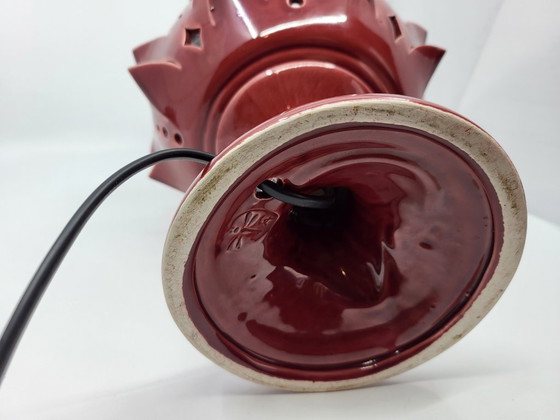 Image 1 of Artichoke Lamp in Bordeaux Ceramic, Modern Design