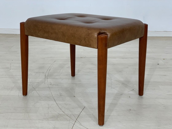 Image 1 of Danish teak stool footstool stool seat stool VINTAGE
