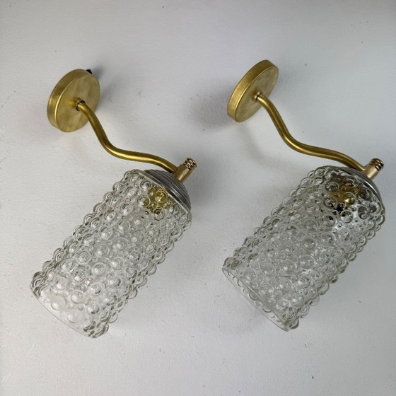 Image 1 of COPPIA DI APPLIQUE VINTAGE IN VETRO A BOLLA