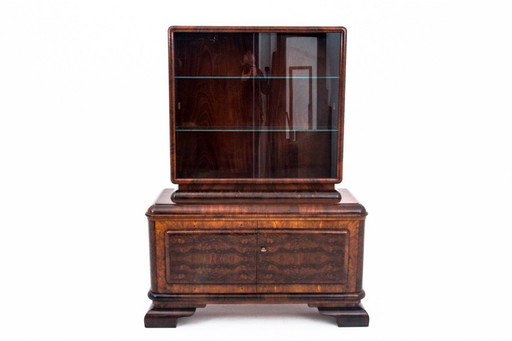 Art Deco style display cabinet, 1940s, Poland. 