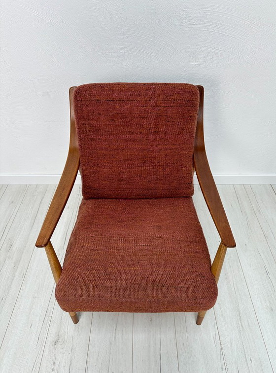 Image 1 of Jaren 50 Deens Eiken Fauteuil FD 145 van Peter Hvidt & Orla Mølgaard-Nielsen voor Frankrijk & Daverkosen – Vintage Lounge Chair