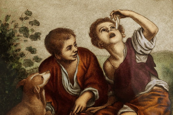 Image 1 of Vitrail signé basé sur l'œuvre de Bartolomé Esteban Murillo